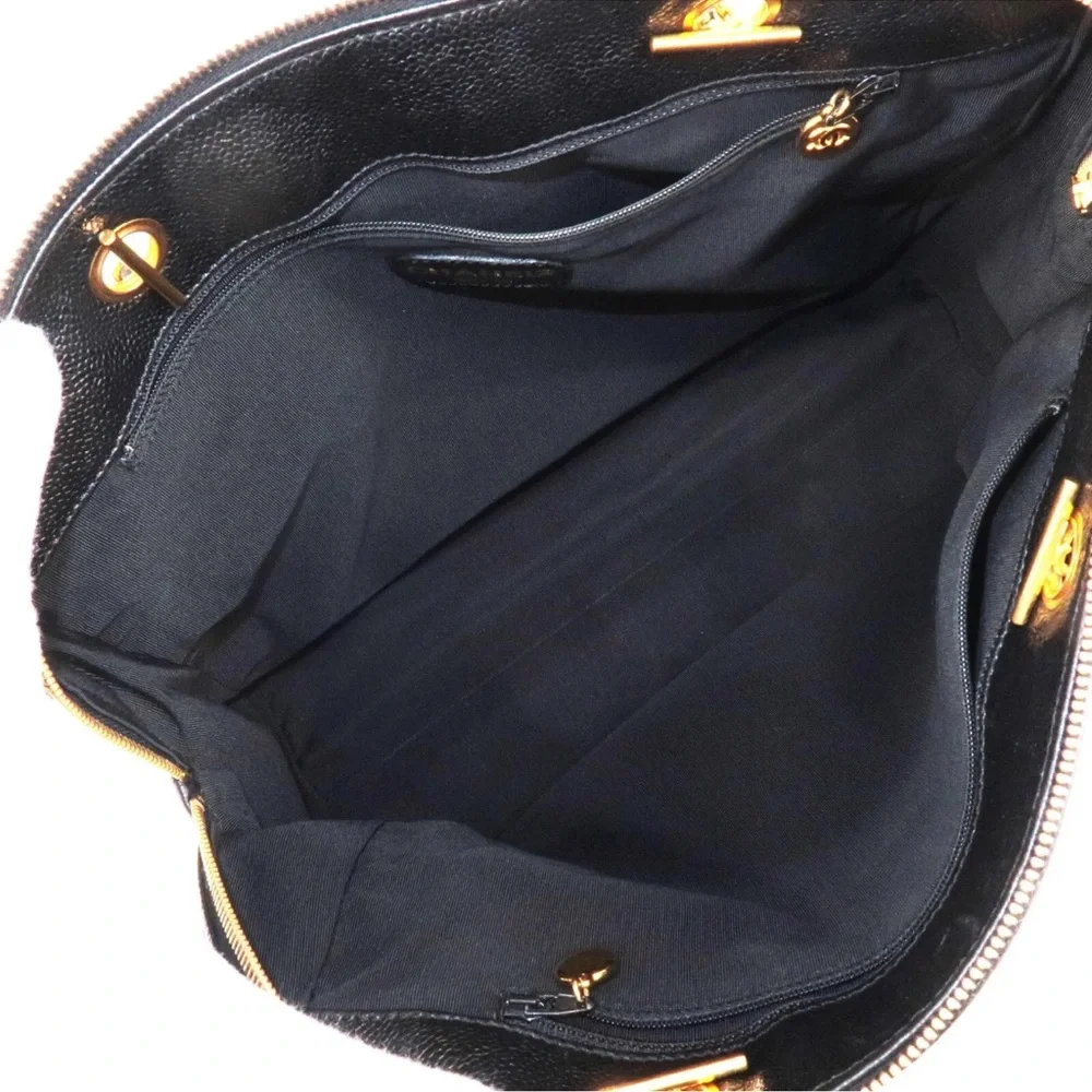 💎 ✨BEAUTIFUL✨💎 TRAVEL XL CAVIAR CHANEL TOTE ZIPPER TOP - Picture 4 of 15
